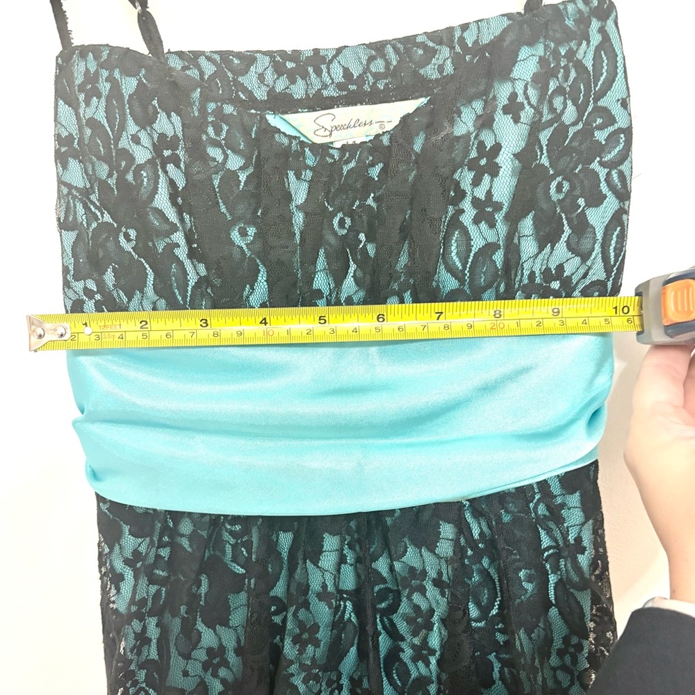 Speechless Black and Teal Lace Dress - Picture 10 of 11